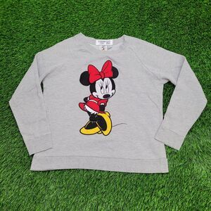 Disney Minnie-Mouse Sweatshirt Womens Medium 19x22 Gray